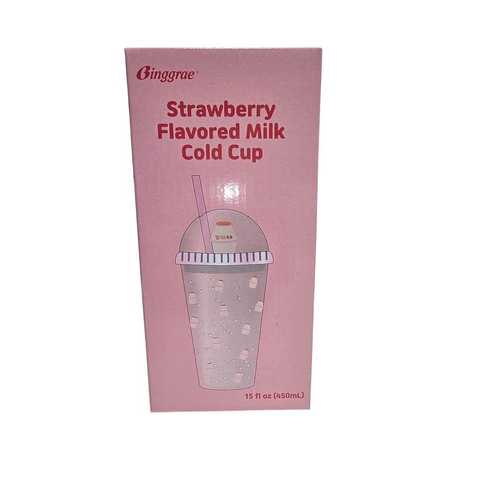 Binggrae Strawberry Flavored Milk Cold Cup 15 fl oz NEW IN BOX - LIMITED